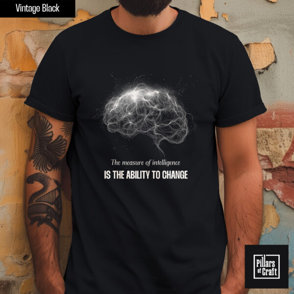 Human brain with neurons shirt, Measure of Intelligence shirt, Einstein quote shirt, Minimal shirt