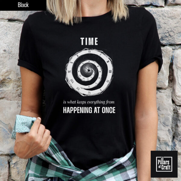 Spiraling clock shirt, Time spiraling shirt, Universe shirt, Inspirational shirt, Philosophy shirt