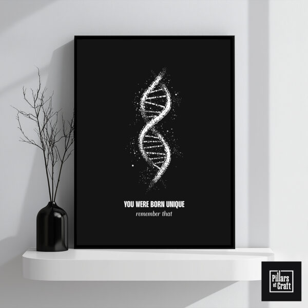 DNA double helix wall art, Freedom inspirational poster, You were born unique poster, Biology poster, Thoughtful wall art