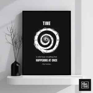 Time spiraling wall art, Spiral clock wall art, Thought provoking wall art, Philosophy poster, Inspirational wall art