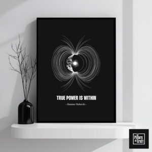 True power is within wall art, Earths Magnetic field wall art, Earths core wall art, Inspirational wall art, Philosophy poster