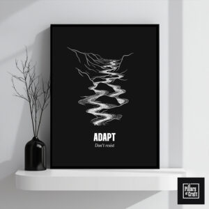 Adapt dont resist wall art, Narrow flowing river wall art, Self mastery inspirational poster, Self improvement poster