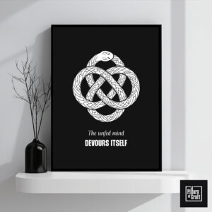 Ouroboros wall art, Serpent devouring it's own tail wall art, Self growth poster, Self mastery poster, Self improvement poster