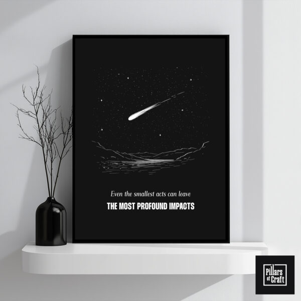 Comet with long tail wall art, Shooting star wall art, Starry night sky poster, Thoughtful poster, Inspirational poster