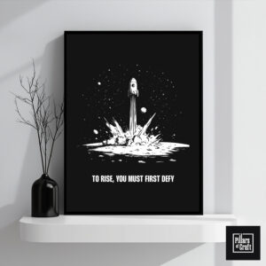 Rocket launching wall art, Start up launch wall art, Inspirational poster, Start up motivation poster