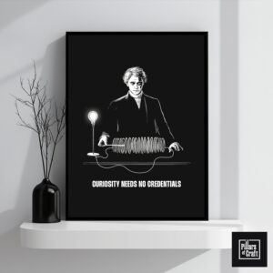 Curiosity wall art, Science poster, Faraday poster, Scientist poster, Electromagnetism poster, Inspirational poster